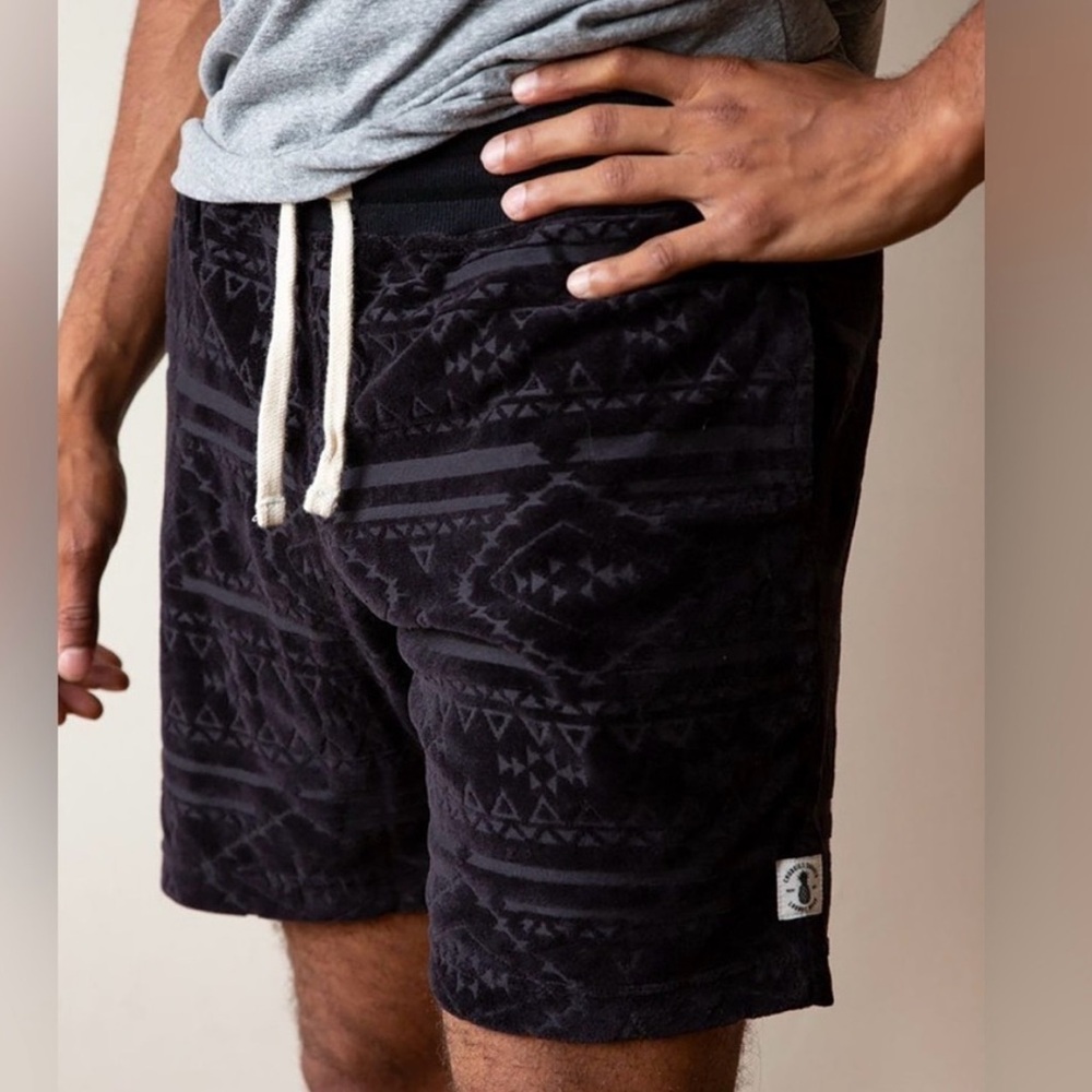 Chubbies Velour Sweat Short Size XL - Black Geometric